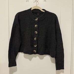 Quince Charcoal Cropped Cardigan